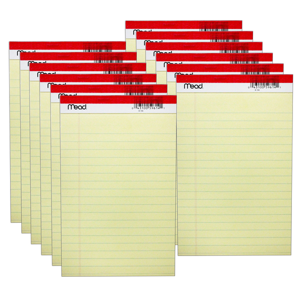 Mead Junior Legal Pad, 5in x 8in, 50 Sheets/Pad, PK12 59614
